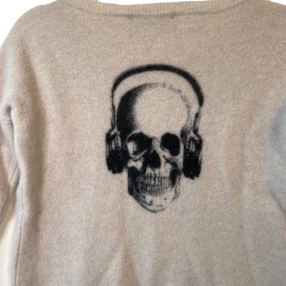Skull Cashmere Skeleton with Earphones Sweater - Picture 3 of 5
